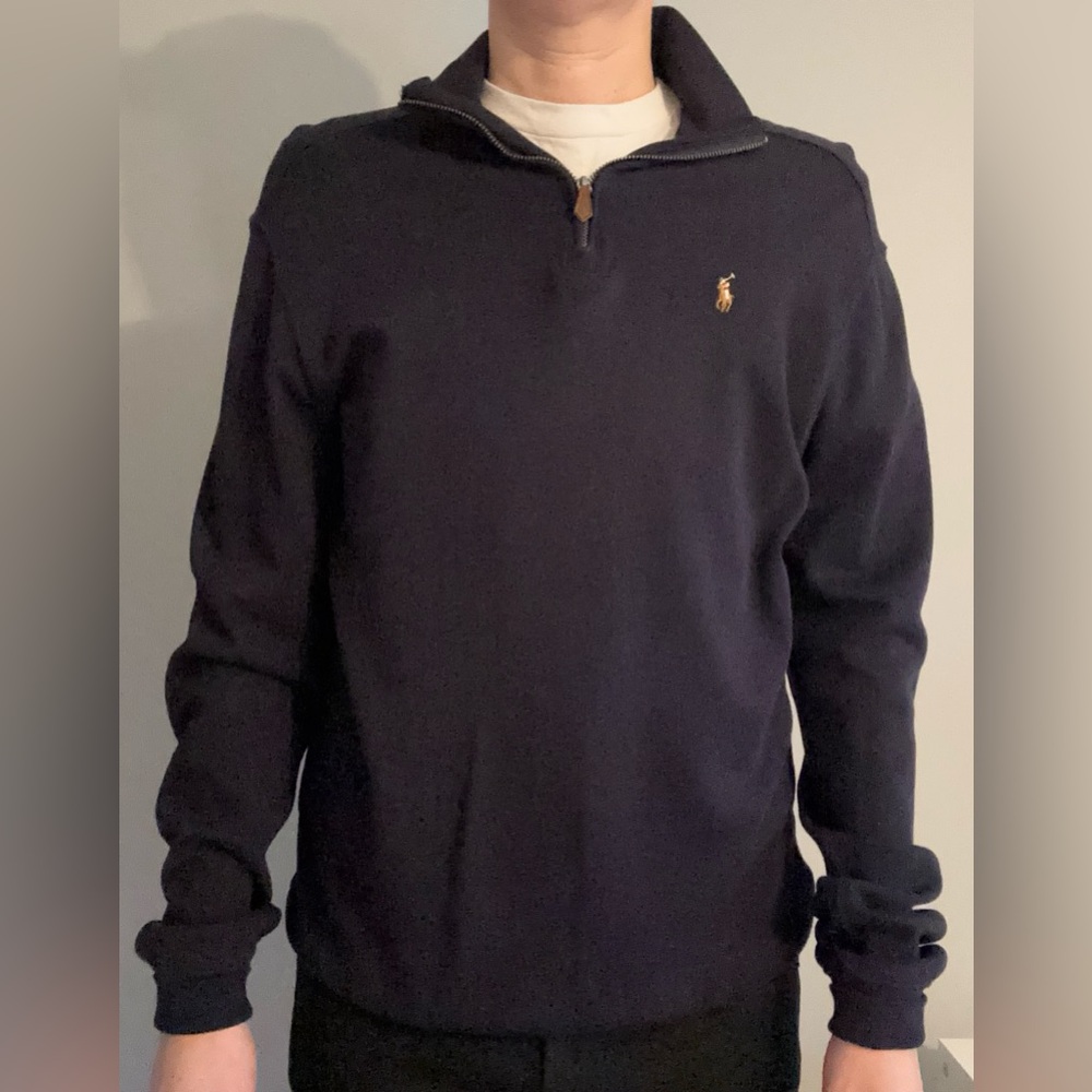 Polo by Ralph Lauren Men's Dark Blue Zip-Up Sweater